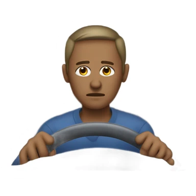 Tired person while driving a car sticker