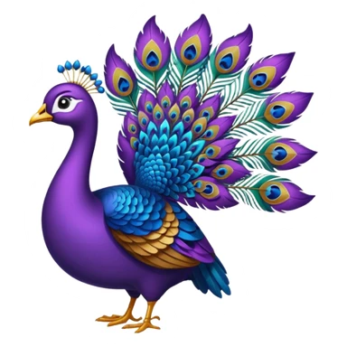 pluma de pavo real morada sticker
