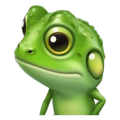 a frog looking at a girl sticker