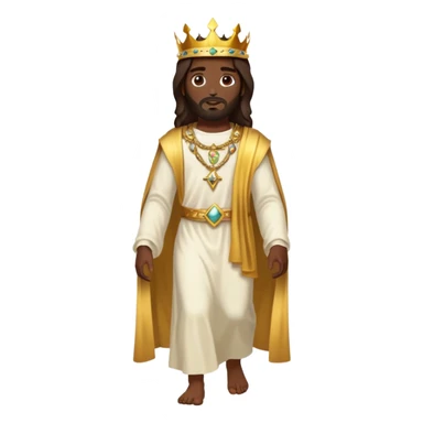 Dark skin Jesus walking with Gold crown sticker