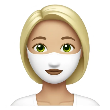 Lady with spa mask beauty full face relaxing green eyes pink lips sticker