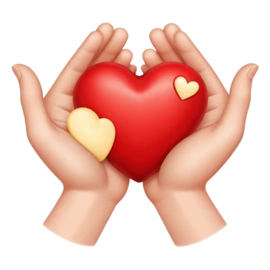 two hands giving and receiving a heart sticker