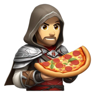 Ezio-auditore-eating-pizza sticker