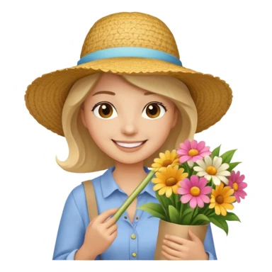 Shopper with flower bouquet,Farmers’ Market. sticker