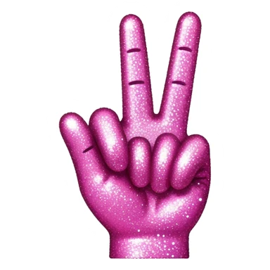 Pink sparkly flipping off middle finger emoji  sticker
