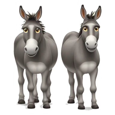 Two donkeys standing in opposite direction sticker