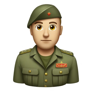 realistic ussr soldier serious with military takes sticker