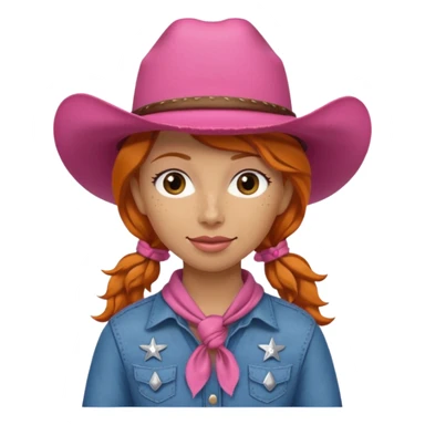 ginger cowgirl with pink hat sticker