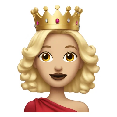 blonde with a crown, lipstick and nails sticker