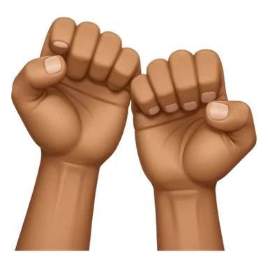 gesture: right fist in left palm sticker