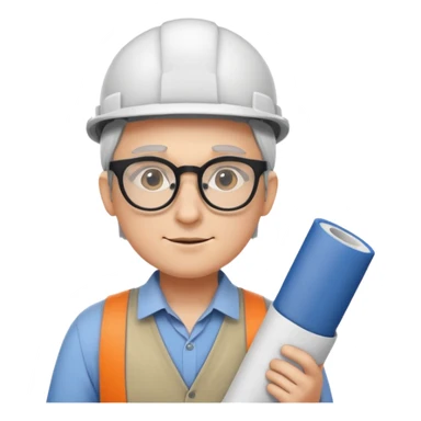 an architect with a rolled-up plan sticker