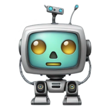 robot with television head sticker