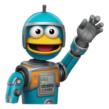 sesame street robot puppet sticker