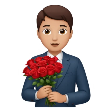 roses boquet in one hand held boquet sticker