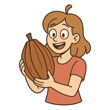 mazorca de cacao, estilo flat toon con formas simples sticker