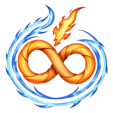  An abstract mystical fire symbol made of intertwining smoke, flame, and lightning, rune-like design, gothic realistic style, soft neutral background, emoji-style icon, clean edges. sticker