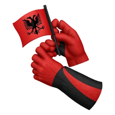 Albanian flag made ehith hands sticker
