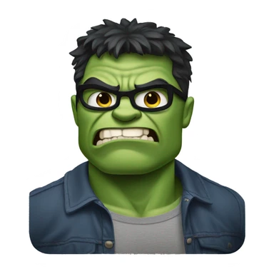 hulk with a face a aw and one hand in pocket sticker