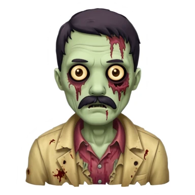 zombie with black mustache sticker