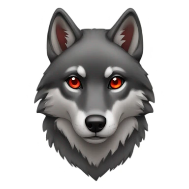 Female wolf black red eyes  sticker