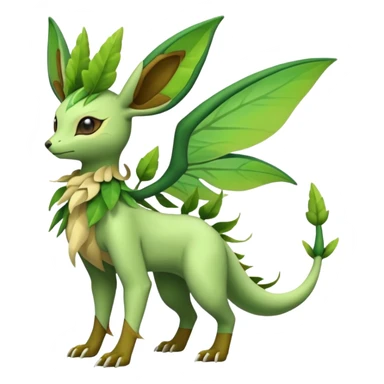 Exotic tropical diaphanous Leafeon-Vibrava-Flygon-Tropius full body sticker