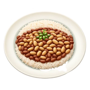 Plate of beans with rice  sticker