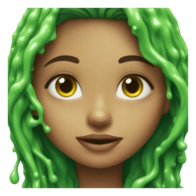 Girl covered in green slime sticker