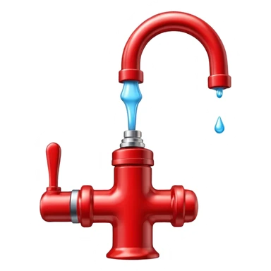Red water tap sticker