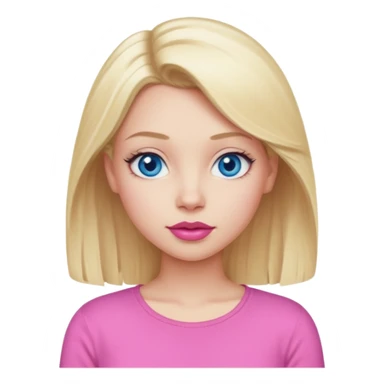 blonde girl blue eyes big pink lips bimbo pink top diva sticker