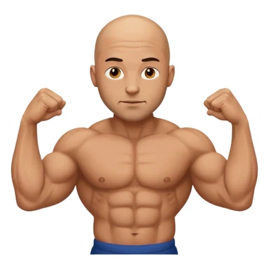 gym daddy with no hair 35 years old flexing muscle sticker