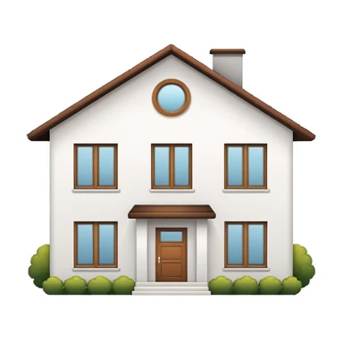 shared house minimalistic on white background, fullly filled sticker