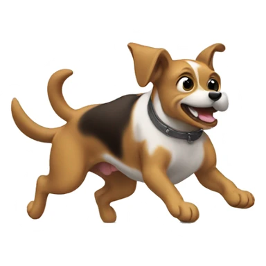 dog jumping anvil sticker