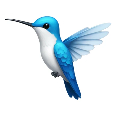 White and blue Hummingbird  sticker