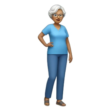 full grandmother in blue trousers sticker