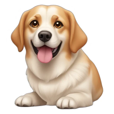 big white labrador and ginger pekingese corgi sticker
