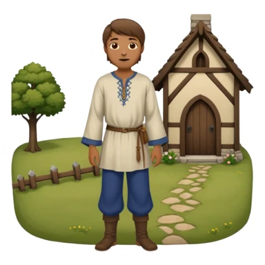 medival Cottagecore style man sticker
