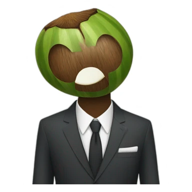 Coconut in a suit sticker