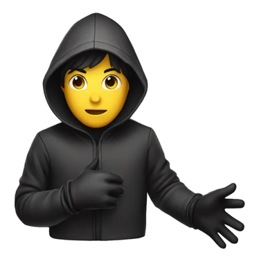 mysterious hooded boy in gloves sticker