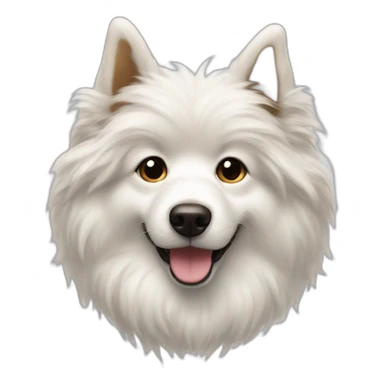 A white fluffy dog with long brownish flappy ears sticker