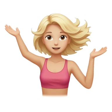 girl at beach with arms outstretched and hair blowing in a pleasant breeze sticker