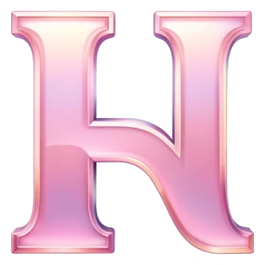 Iridescent pastel pink elegant Font setting icon with letter H sticker