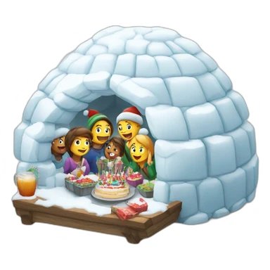 igloo party celebration white background sticker