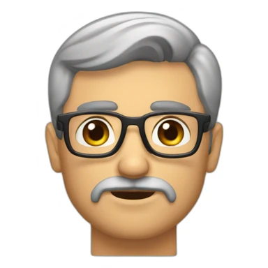 hombre  45 años guapo con barba moreno pelo engominado ojos grandes y nariz grande labios finos y cejas pobladas sticker