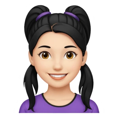 woman with black ponytail sticker
