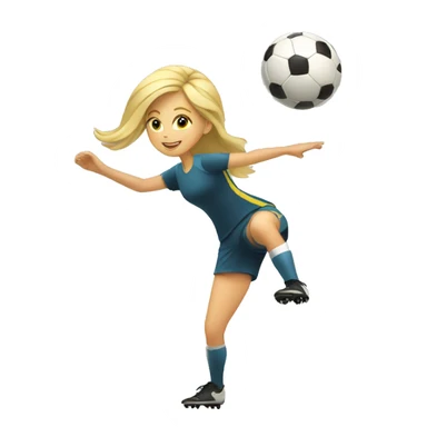 blond woman doing soccer tricks sticker