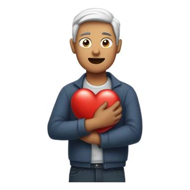 Man clenching heart from angina sticker