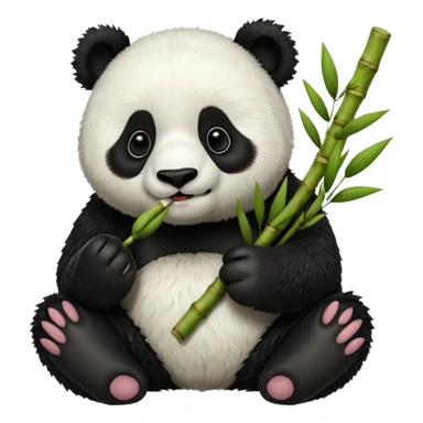 Panda eating bamboo sticker