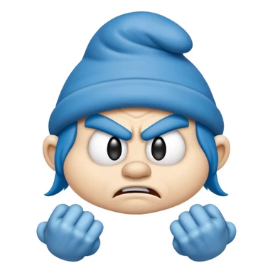 angry smurf  sticker