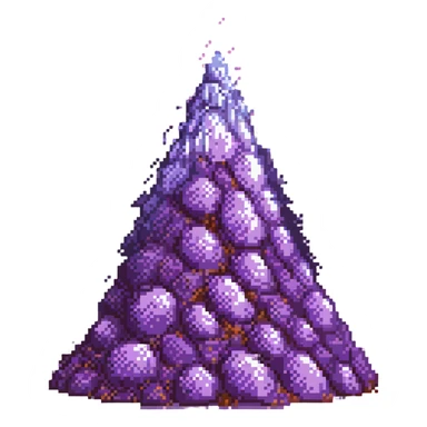 mound of sparkling purple spice, faint vapor above, inspired by Dune sticker