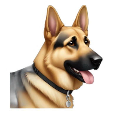 german shepherd with white Labrador sticker